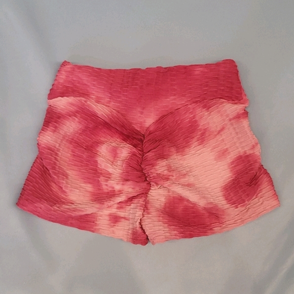 Stretchy Pink Tie Dye shorts - Picture 1 of 2